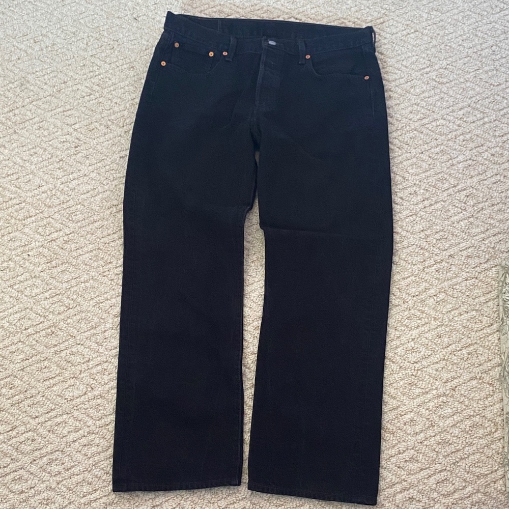 Levi's Men's Dark Black Button-fly Jeans